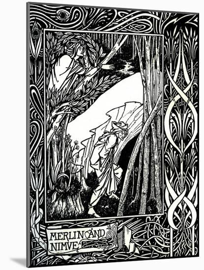 Merlin and Nimue-Aubrey Beardsley-Mounted Giclee Print