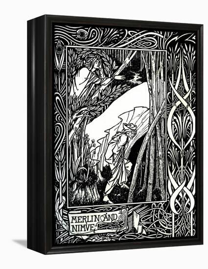 Merlin and Nimue-Aubrey Beardsley-Framed Premier Image Canvas