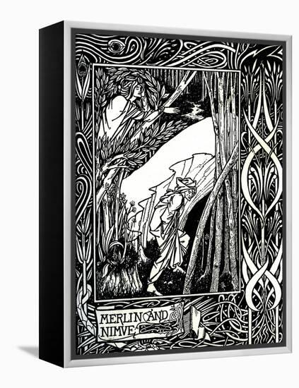 Merlin and Nimue-Aubrey Beardsley-Framed Premier Image Canvas