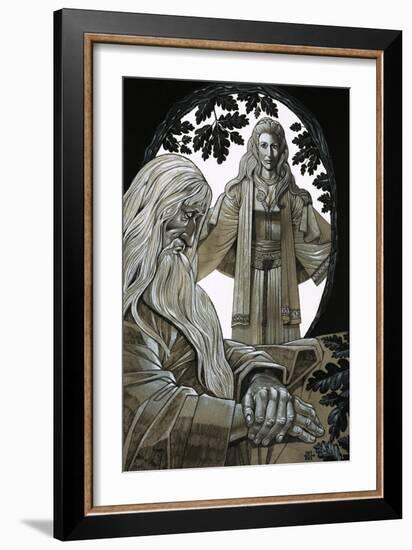 Merlin and Vivian, the Fairy Lady of the Lake-Richard Hook-Framed Giclee Print