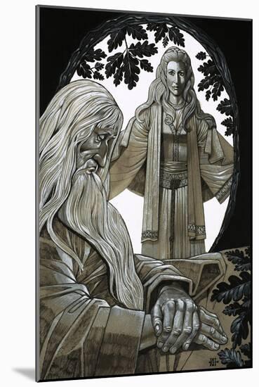 Merlin and Vivian, the Fairy Lady of the Lake-Richard Hook-Mounted Giclee Print