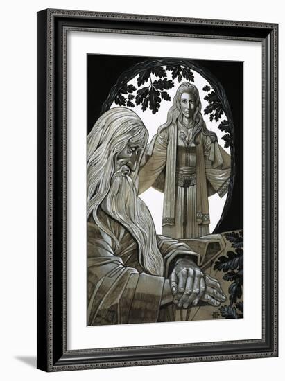 Merlin and Vivian, the Fairy Lady of the Lake-Richard Hook-Framed Giclee Print