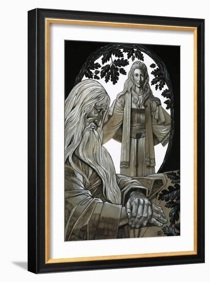 Merlin and Vivian, the Fairy Lady of the Lake-Richard Hook-Framed Giclee Print