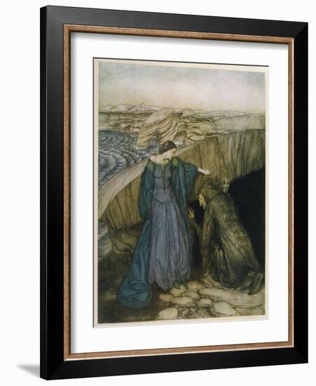 Merlin and Vivien-Arthur Rackham-Framed Art Print