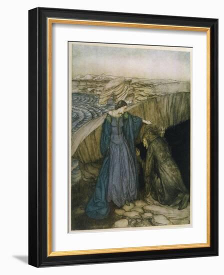 Merlin and Vivien-Arthur Rackham-Framed Art Print