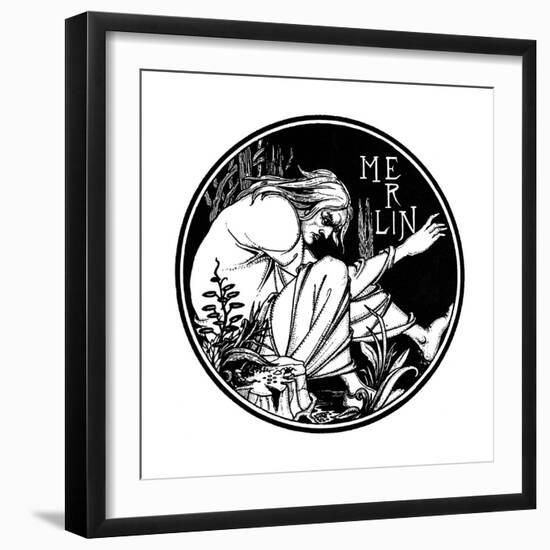 Merlin. Illustration to the Book Le Morte D'Arthur by Sir Thomas Malory, 1893-1894-null-Framed Giclee Print