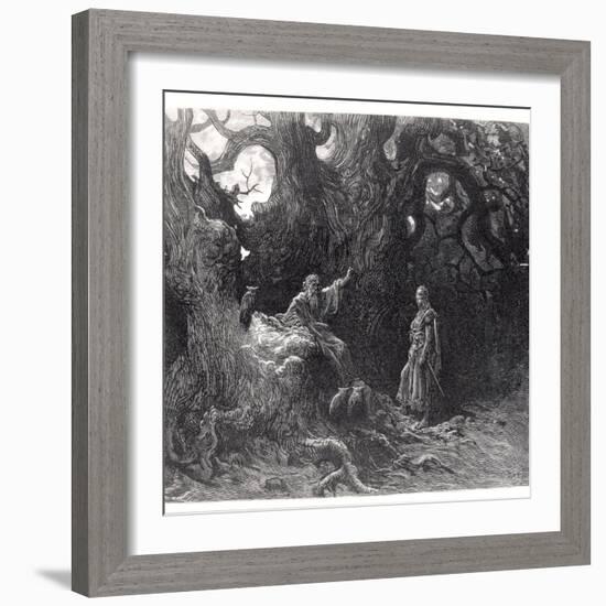 Merlin in the Forest of Broceliande, from "Orlando Furioso"-Gustave Doré-Framed Giclee Print