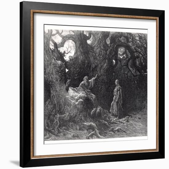 Merlin in the Forest of Broceliande, from "Orlando Furioso"-Gustave Doré-Framed Giclee Print