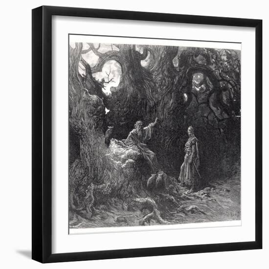 Merlin in the Forest of Broceliande, from "Orlando Furioso"-Gustave Doré-Framed Giclee Print