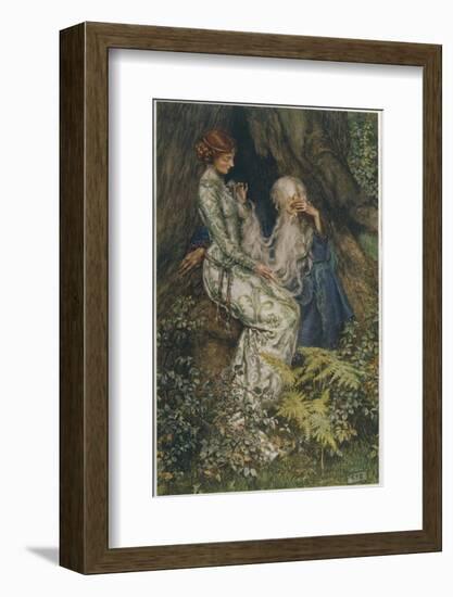 Merlin is Spellbound by His Lover Nimue-Eleanor Fortescue Brickdale-Framed Photographic Print