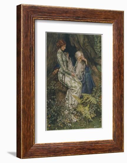 Merlin is Spellbound by His Lover Nimue-Eleanor Fortescue Brickdale-Framed Photographic Print