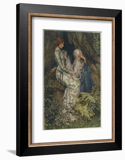 Merlin is Spellbound by His Lover Nimue-Eleanor Fortescue Brickdale-Framed Photographic Print