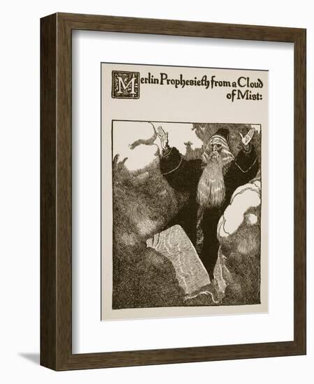 Merlin Prophesieth from Cloud of Mist, from 'The Story of Sir Launcelot and His Companions'-Howard Pyle-Framed Giclee Print