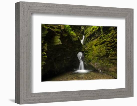 Merlin's Well waterfall at St Nectan's Glen, Cornwall, UK-Ross Hoddinott-Framed Photographic Print