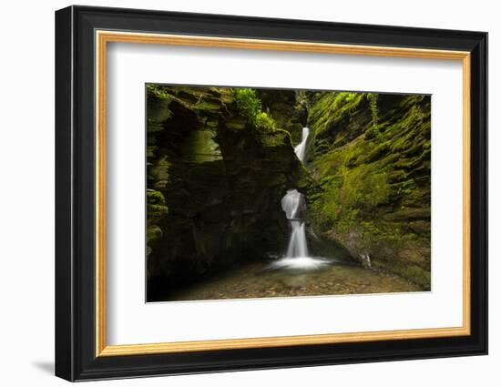 Merlin's Well waterfall at St Nectan's Glen, Cornwall, UK-Ross Hoddinott-Framed Photographic Print