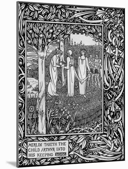 'Merlin Taketh the Child Arthur into His Keeping', c1893-Aubrey Beardsley-Mounted Giclee Print