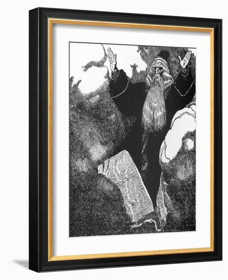 Merlin the Enchanter 'The Story of Sir Launcelot and His Companions' 1907 (Engraving)-Howard Pyle-Framed Giclee Print