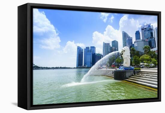 Merlion Statue, the National Symbol of Singapore and its Most Famous Landmark, Merlion Park-Fraser Hall-Framed Premier Image Canvas