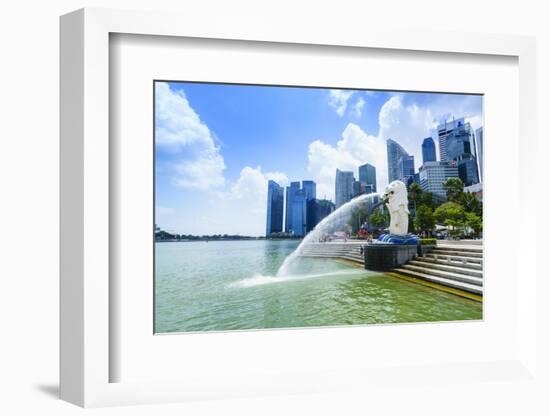 Merlion Statue, the National Symbol of Singapore and its Most Famous Landmark, Merlion Park-Fraser Hall-Framed Photographic Print