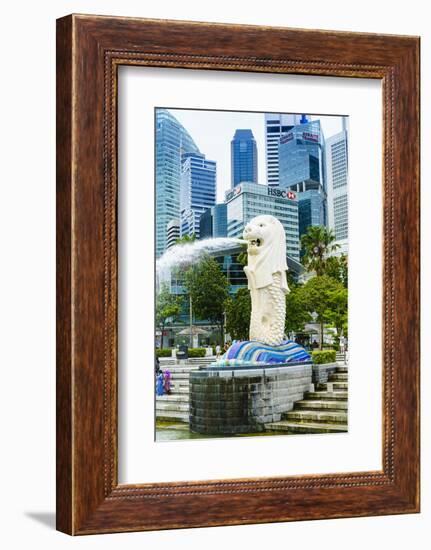 Merlion Statue, the National Symbol of Singapore and its Most Famous Landmark, Merlion Park-Fraser Hall-Framed Photographic Print