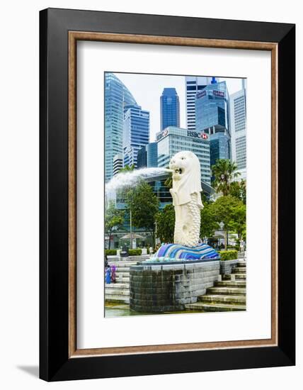 Merlion Statue, the National Symbol of Singapore and its Most Famous Landmark, Merlion Park-Fraser Hall-Framed Photographic Print