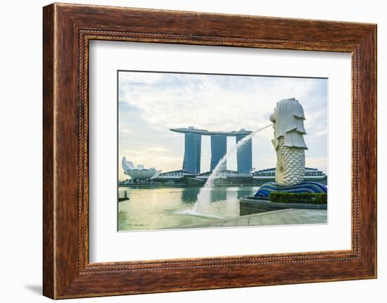 Merlion Statue, the National Symbol of Singapore and its Most Famous Landmark, Merlion Park-Fraser Hall-Framed Photographic Print