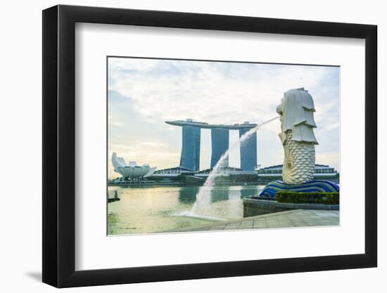 Merlion Statue, the National Symbol of Singapore and its Most Famous Landmark, Merlion Park-Fraser Hall-Framed Photographic Print