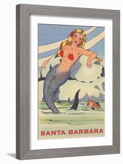 Mermaid and Attentive Fish, Santa Barbara, California-null-Framed Art Print