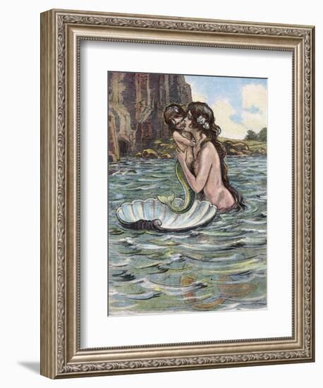 Mermaid and Child-null-Framed Premium Photographic Print