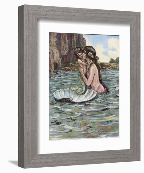 Mermaid and Child-null-Framed Premium Photographic Print