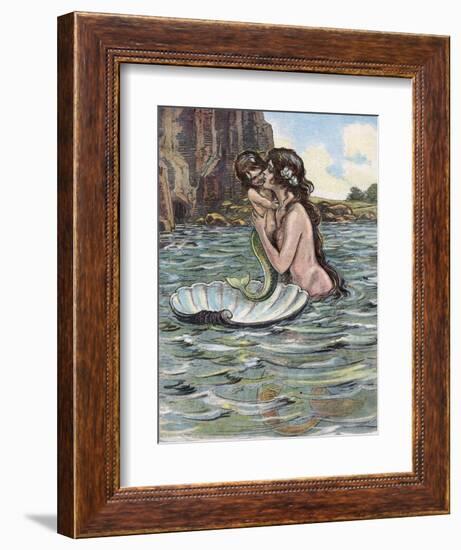 Mermaid and Child-null-Framed Premium Photographic Print