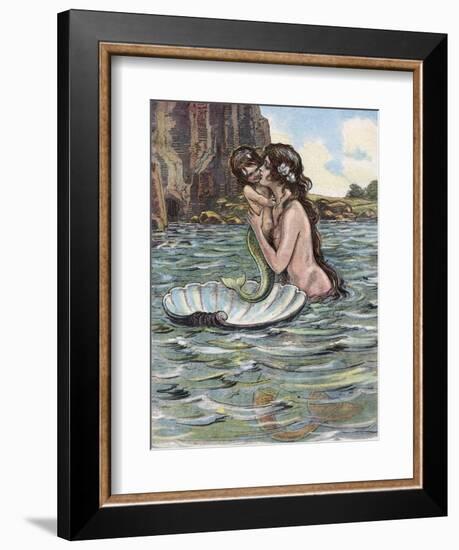 Mermaid and Child-null-Framed Premium Photographic Print