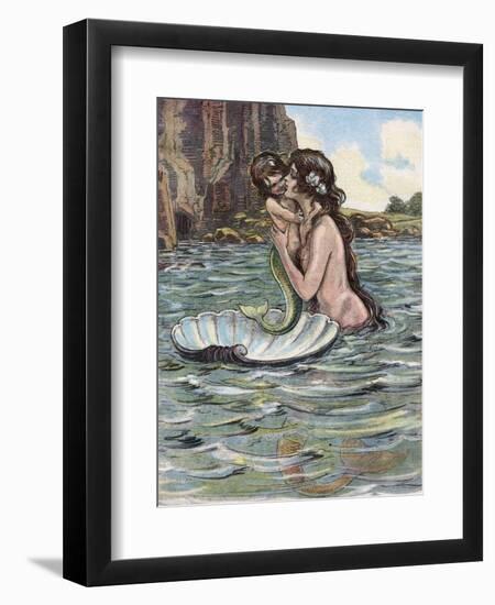 Mermaid and Child-null-Framed Premium Photographic Print