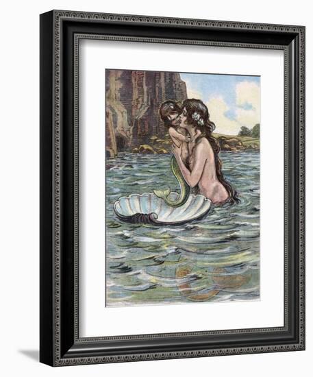 Mermaid and Child-null-Framed Premium Photographic Print