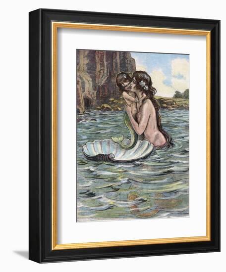 Mermaid and Child-null-Framed Premium Photographic Print