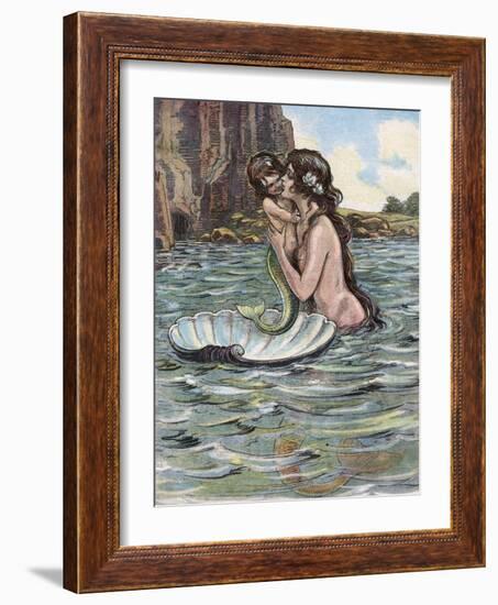 Mermaid and Child-null-Framed Photographic Print