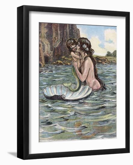 Mermaid and Child-null-Framed Photographic Print