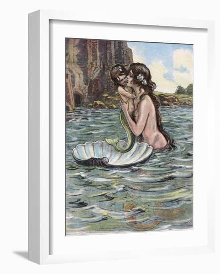 Mermaid and Child-null-Framed Photographic Print