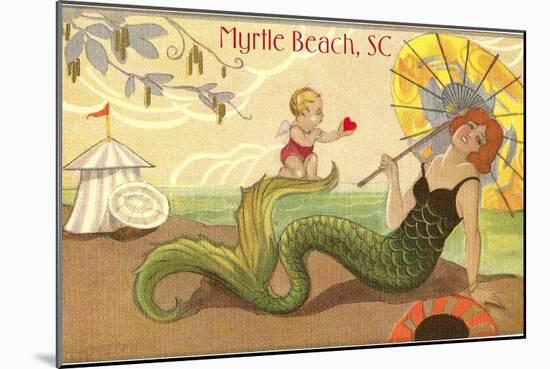 Mermaid at Myrtle Beach-null-Mounted Art Print