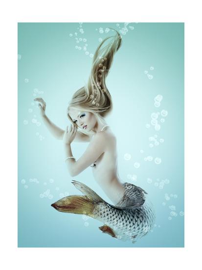 Mermaid Beautiful Magic Underwater Mythology Being Original Photo Compilation Art Print Khorzhevska Art Com