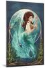 Mermaid (Blue Tail)-Lantern Press-Mounted Art Print