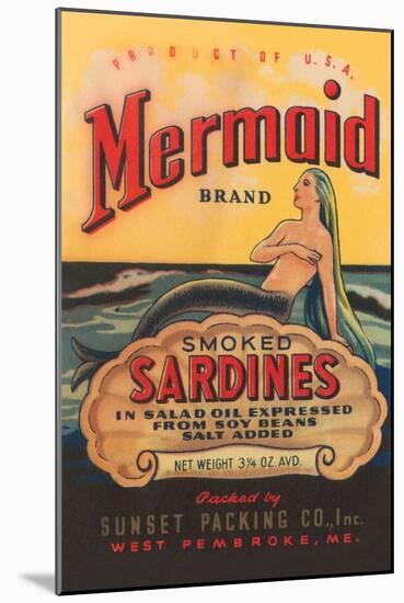 Mermaid Brand Smoked Sardines-null-Mounted Art Print