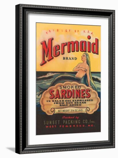 Mermaid Brand Smoked Sardines-null-Framed Art Print