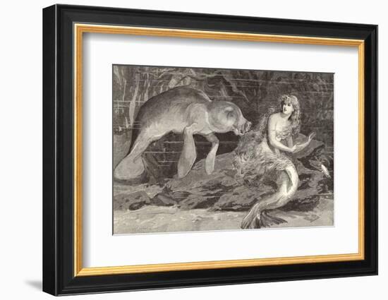 Mermaid Compared with the Manatee at the Zoological Gardens London-null-Framed Photographic Print