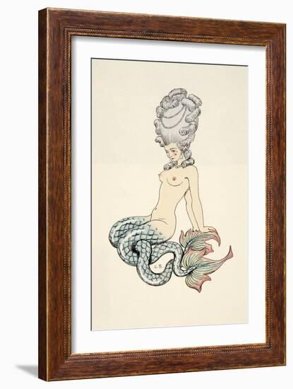 Mermaid, from 'Les Liaisons Dangereuses' by Pierre Chodlerlos De Laclos (1741-1803), Pub. 1934 (Poc-Georges Barbier-Framed Giclee Print