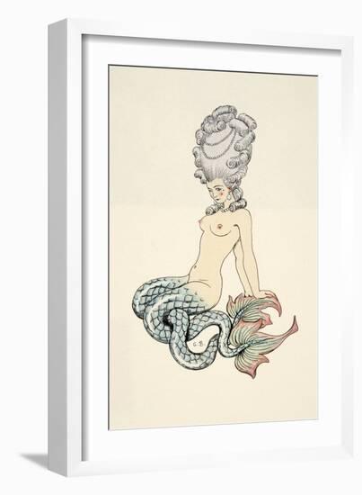 Mermaid, from 'Les Liaisons Dangereuses' by Pierre Chodlerlos De Laclos (1741-1803), Pub. 1934 (Poc-Georges Barbier-Framed Giclee Print