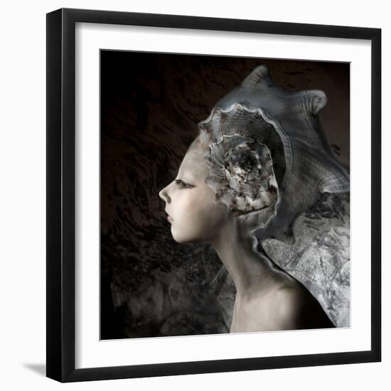 Mermaid Girl In An Unusual Headgear, A Hat-Lilun-Framed Art Print