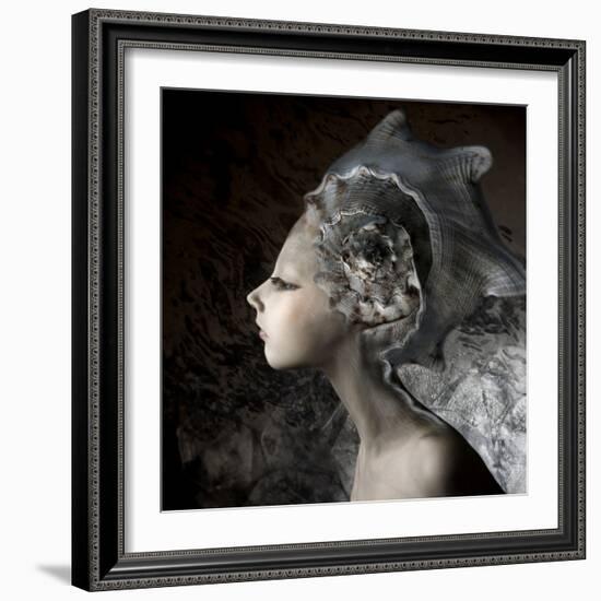 Mermaid Girl In An Unusual Headgear, A Hat-Lilun-Framed Art Print