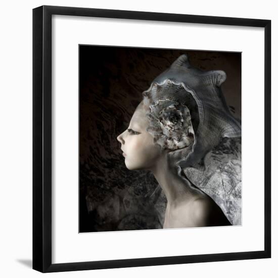 Mermaid Girl In An Unusual Headgear, A Hat-Lilun-Framed Premium Giclee Print