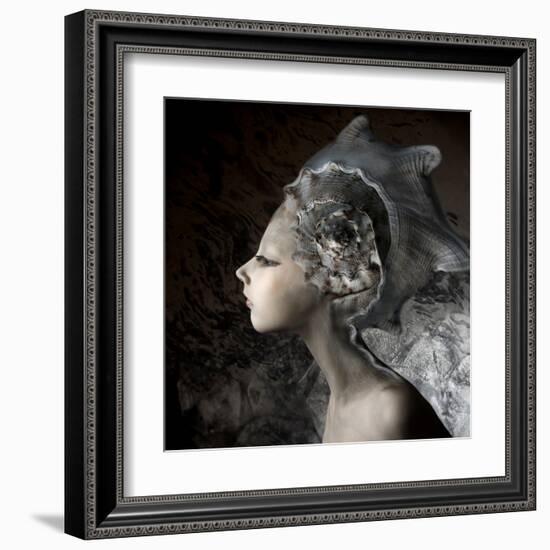 Mermaid Girl In An Unusual Headgear, A Hat-Lilun-Framed Art Print